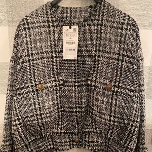Zara *BRAND NEW* Cropped Tweed Blazer